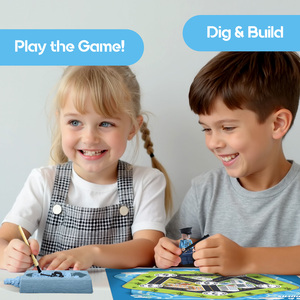 Eduman Cops Robbers Dig Kit 2-in-1 <strong>Archaeological</strong> <strong>Excavation</strong> Strategy Board <strong>Game</strong> STEM Educational Ages 6-12 City Map Figures - Product Image 3