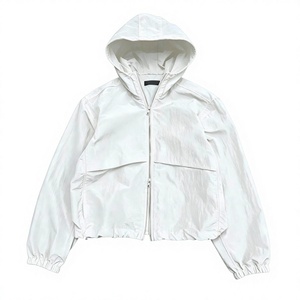 Chaqueta Cortavientos de Nailon para Hombre, Ligera, Deportiva, para Entrenamiento al Aire Libre, Color Sólido, Corte Holgado - Product Image 1