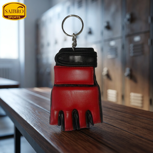 2026 Mini MMA Boxing <b>Key</b> <b>Chain</b> Custom Logo Professional Style Printed Pattern Genuine <b>Leather</b> PU High Boxing Gear - Product Image 4