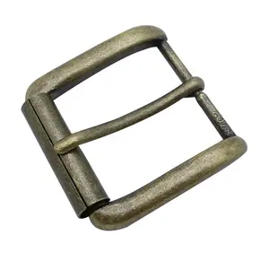 35Mm Antique Brass Silver Matte Coating Jeans Bags Black Chrome Square Metal Leather Belt Roller Stopper Pin Belt Buckle