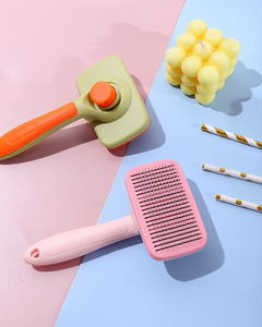 Ergonomic Xử Lý Tự Làm Sạch Pet Chải Chuốt Bàn Chải Một Chìa Khóa Da Thân Thiện Có Thể Giặt Tóc Remover Nhựa Di Động Công Cụ Cho Mèo - Product Image 2