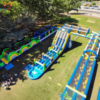 Nouveau design très demandé : magnifique parcours d'obstacles gonflable géant pour sports de plein air avec toboggan trampoline, fabriqué en bâche PVC de 0,55 mm