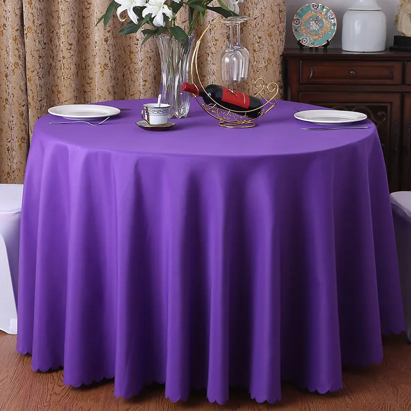 Party Wedding Tablecloth Table Cloths for Events Church Banquet Restaurant Custom Size Damask Polyester Round Custom White Woven