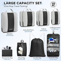 Ensemble de 10 cubes de rangement de voyage personnalisés, organisateurs de bagages de qualité supérieure