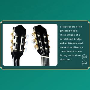 Guitare classique OEM de qualité professionnelle en bois épicéa brillant de 36 pouces avec accessoires de micro pour guitare - Product Image 3