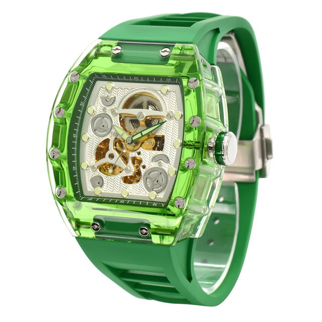 Your Own Brand Private Label Fashion OEM Men Colors Glass Material Waterproof Luxury Custom Automatic Watch