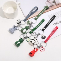 Vente en gros de porte-clés en PVC mignons de dessins animés d'anime, pendentif pour clé de voiture, accessoires pour sac, cadeaux, porte-clés 3D en PVC
