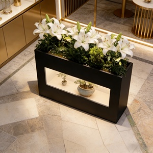 Jardinera Exterior, Caja de Flores, Soporte de Exhibición Comercial, Jardinera Decorativa con Luces, Maceta Personalizable - Product Image 5