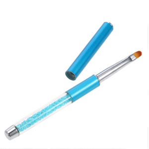 Pinceau à ongles en gel UV avec manche diamant vert, pinceau de précision pour le design des ongles, poils en nylon, peinture fine, pinceaux pour la manucure en salon, pinceaux pour le nail art - Product Image 1