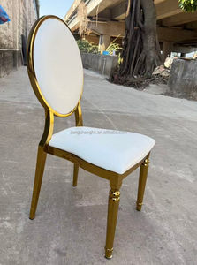 Chaise de banquet empilable moderne en métal de haute qualité, confortable, avec coussin amovible, dorée, idéale pour les mariages et les événements en extérieur – Vente chaude - Product Image 4