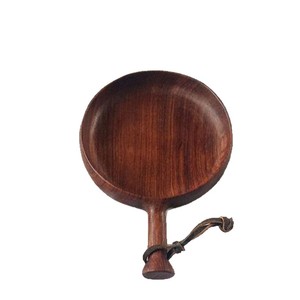 Black Walnut Wood <b>Tray</b> With Handle Natural Solid Wood Handmade Retro Style <b>Snack</b> Dessert Plate Wall Mountable - Product Image 5