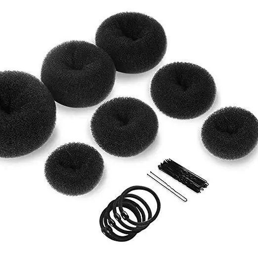 Donut Hair Bun Maker Set 7 piezas, Magic Ring Style Bun Shaper Tool Kit Donuts Snap Bun Makers Ponytail Hair Tool para mujeres y niñas