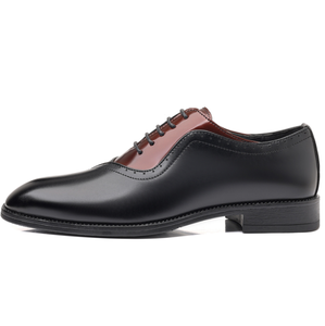 Zapatos de hombre 2025, zapatos de cuero con cordones y punta cuadrada, zapatos de cuero de talla grande para hombre de alto mando para hombre - Product Image 5