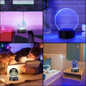 Wholesale RGB Night Light Oval LED Table Lamp With Christmas Gift <b>Dimmer</b> Switch DIY Acrylic Lamp - Product Image 6