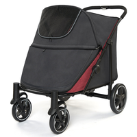 Poussette pliable à 4 roues pour animaux de compagnie de taille moyenne et grande, chariot d'extérieur pour chiens et chats âgés et handicapés
