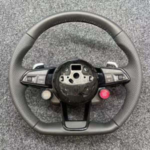 Volant en cuir et fibre de carbone personnalisé en usine pour <span class=keywords><strong>Audi</strong></span> R8 TT A4 A5 B8 B9 <span class=keywords><strong>S4</strong></span> RS6 A6 C7RS Q5 Q6 A3 C7 C6 C8 B7 B6 B8.5 <span class=keywords><strong>B5</strong></span> - Product Image 5