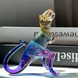 Escultura de animales hecha a mano de La UE, decoración de mesa popular, estatuilla de dinosaurio de cristal personalizada