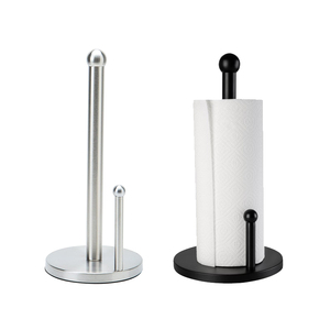 Porte-serviettes en <span class=keywords><strong>papier</strong></span> de cuisine moderne et élégant, noir, en acier inoxydable, avec support vertical - Product Image 1