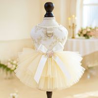 Ropa para Mascotas, Perros y Gatos, Falda Tutú, Vestido de Boda de Alta Gama para la Espalda y el Pecho, Colección para Todas las Estaciones
