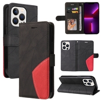 Étui portefeuille en cuir à lignes contrastées pour iPhone 17 Pro Max 17 Air avec sangle, coque de téléphone à rabat