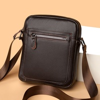 Sac bandoulière pour homme en cuir véritable, imperméable, anti-rayures, multi-compartiments, sac messager