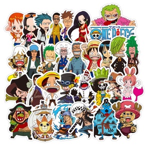 48Pcs One Piece Japan Cartoon Children Sticker for Promotion Gifts Toy Luggage Laptop Anime Stickers