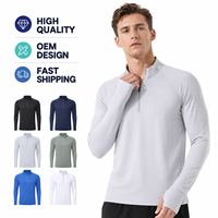 Maglietta da Corsa a Maniche Lunghe con Mezza Zip e Logo Personalizzato, Asciugatura Rapida, Traspirante, per Allenamento in Palestra, Abbigliamento Sportivo OEM ODM di Alta Qualità