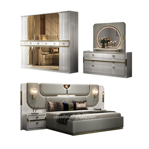 Turkish Style Luxury Wooden King Size Bedroom <strong>Sets</strong> Double Upholstered <strong>Bed</strong> Room Modern Wood Frame <strong>Full</strong> Home Bedroom Furniture <strong>Set</strong> - Product Image 1