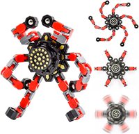 1 pièce Fidget Spinner en plastique transformable, jouet sensoriel anti-stress et de relaxation, gyroscopique à doigts, idéal pour les cadeaux de fête et les TDAH