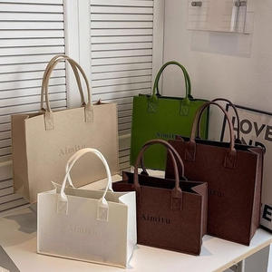 热卖大容量真皮手提包设计师羊毛毡女式背包环保便携 - Product Image 1