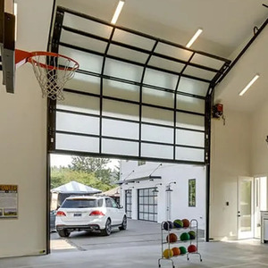Persianas eléctricas inteligentes de lujo para puertas de <span class=keywords><strong>garaje</strong></span> dobles con metal personalizado Material de vidrio minimalista de <span class=keywords><strong>precio</strong></span> bajo al por mayor más populares - Product Image 1