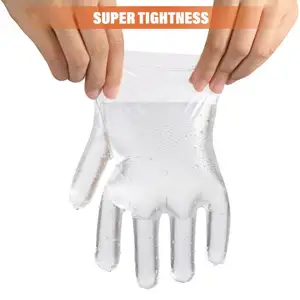 Nuevos productos desechables plástico HDPE PE LDPE guantes transparentes hogar uso diario guantes