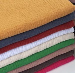 Высококачественная 100% Органическая хлопковая муслиновая ткань под заказ двойная хлопковая марлевая бамбуковая хлопковая муслиновая ткань - Product Image 2