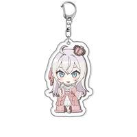 Porte-clés en acrylique avec breloque personnalisée de personnage de fille anime en costume de demoiselle d'honneur Kawaii, avec fermoir mousqueton pour la décoration de sac
