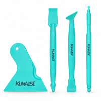 KUNAISI Lot de 4 outils professionnels en plastique pour l'installation de film de protection de voiture, vinyle, PPF et film teinté – Raclette et spatule de pose