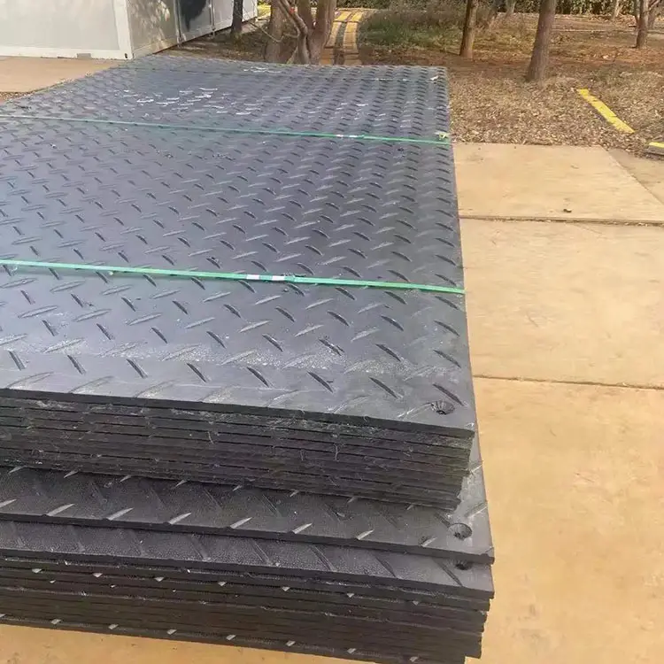 Heavy duty 4x8 plástico uhmwpe hdpe construção temporária escavadeira esteiras de estrada pântano tapete térreo