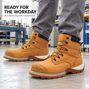 Stivali di Sicurezza Personalizzati con Punta Composita Goodyear Welt, Calzature da Lavoro Industriali in Pelle Nabuk Antiperforazione con Lacci, Taglie USA 7-13 - Product Image 5