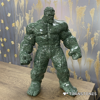 Nouvelle Sculpture en Marbre Vert Poli Design Moderne, Rôle de Super-héros, Hulk 350mm