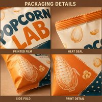 Sacs d'emballage flexibles en aluminium et plastique thermoscellés imprimés sur mesure pour les chips de pommes de terre, les pop-corn et les en-cas
