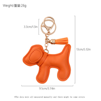 Lindo llavero de piel sintética con borla y anillo de metal de aleación de zinc, dije de moda con diseño de animal para llaves de coche y decoración de bolsos, venta al por mayor