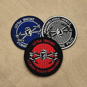 フックループコンピューター刺繍ドローンパイロットシリーズ戦術的な士気パッチバックパック帽子服の装飾 - Product Image 2