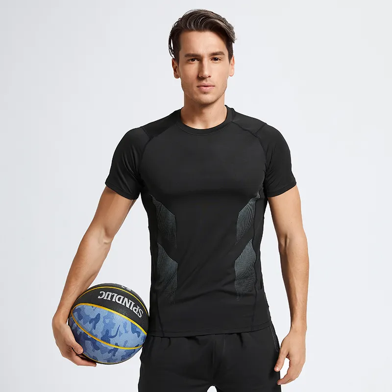 ANSZKTN-ropa de fitness para hombre, camiseta transpirable de secado rápido para correr, baloncesto, entrenamiento, pantalones cortos elásticos