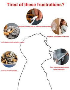 Bir kerelik kullanım kül emici balsamı ile taşınabilir kalınlaşmış dumansız küllük - Product Image 6