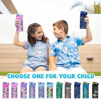 Bouteilles d'eau en plastique pour enfants sans BPA avec paille, imprimées motifs mignons, pour la rentrée scolaire, la course, la gym et les activités de plein air – Essentiel