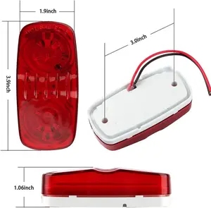 Double Bullseye 10 diodi luce di ingombro rosso/ambra 12V indicatori di direzione laterali a LED rettangolari indicatori di luce a montaggio superficiale RV Camper