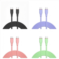 Kabel USB C ke USB C, Pengisian Cepat 60W Tipe C Kabel Silikon Kompatibel dengan iPhone 17 16 15 Pro Plus Pro Max Air, Galaxy S25