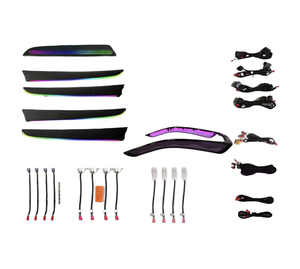 Kit Completo de Molduras de Fibra de Carbono con Luz Ambiental para <span class=keywords><strong>Audi</strong></span> <span class=keywords><strong>A4</strong></span> <span class=keywords><strong>B8</strong></span> S4 2009-2016, 27 Luces LED, Cubierta de Bocina, Control MMI Symphony - Product Image 2