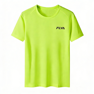 Chemises ajustées en polyester élastique personnalisées OEM, manches courtes, t-shirt en coton et élasthanne de haute qualité, vêtements de sport, t-shirt de fitness - Product Image 1