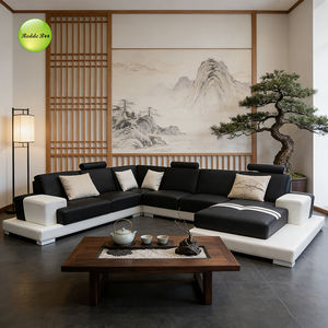 Divano Angolare in Pelle di Lusso, Divano Modulare a <span class=keywords><strong>L</strong></span> Contemporaneo per Hotel e Soggiorno - Product Image 2