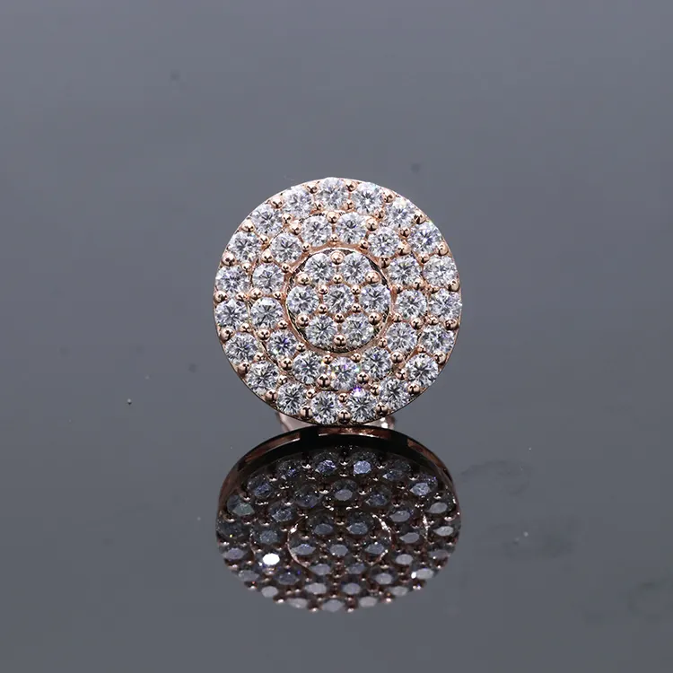 Luxury earrings for women 2023 fashion 14k solid rose gold earrings white moissanite earrings stud jewelry set